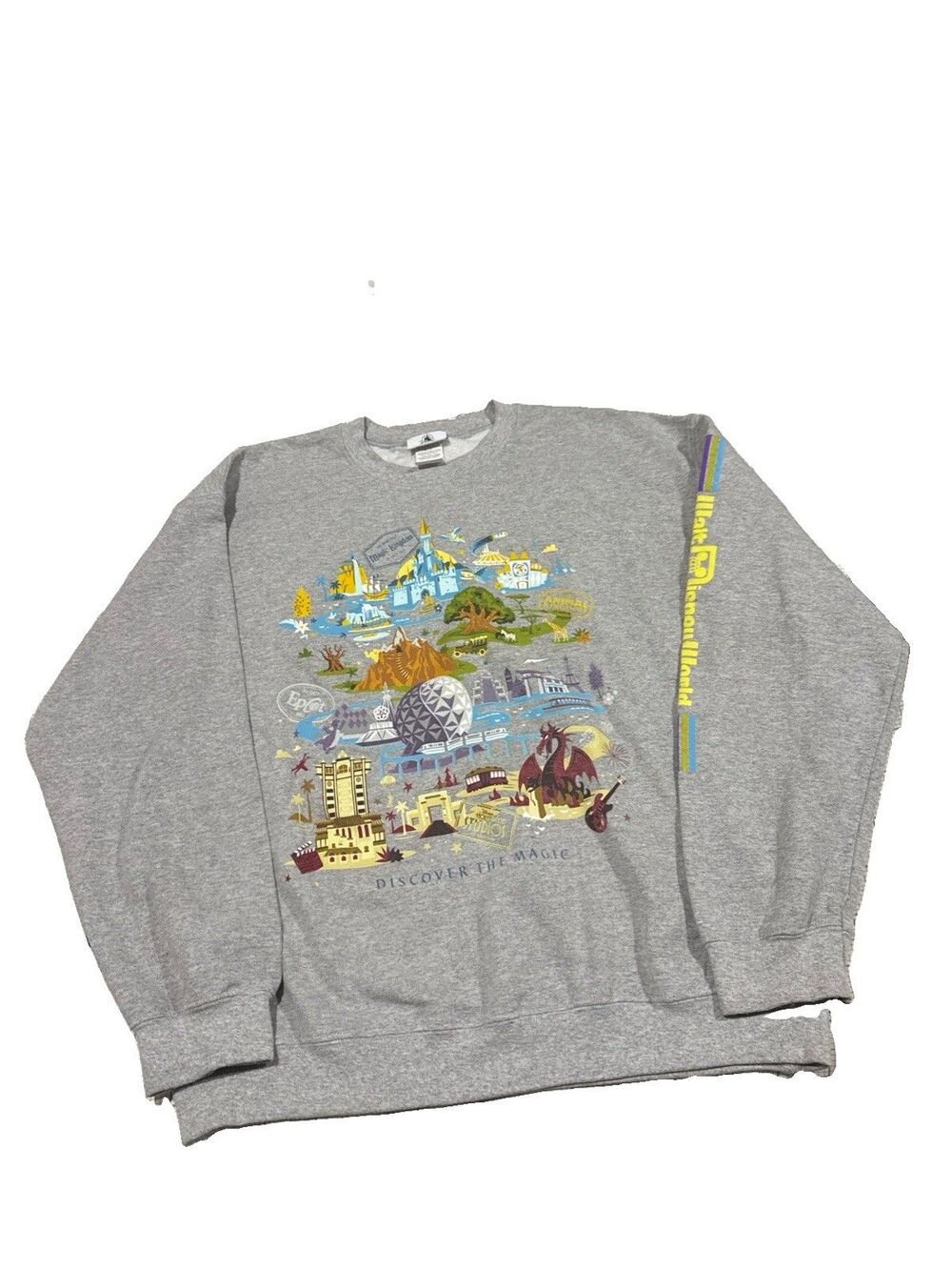 Disney Parks Sweatshirt Mens Large Gray Magic Kingdom Hollywood Studios size L
